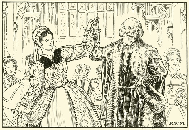 Old Sebastian Cabot Dancing (tinta no papel) de English School