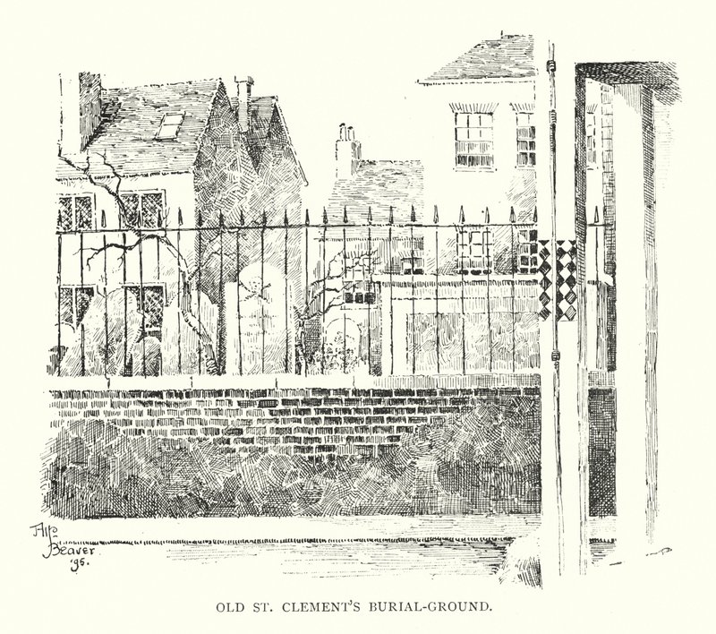 O antigo cemitério de São Clemente (litho) de English School