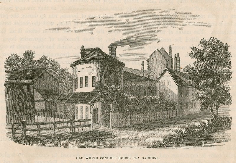 Old White Conduit House jardins de chá, Pentonville, Londres de English School