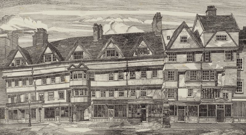 Casas antigas em bares Holborn, Londres de English School