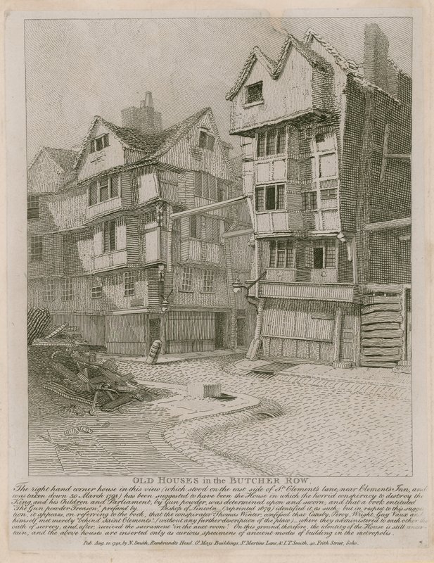 Casas antigas no Butcher Row de English School