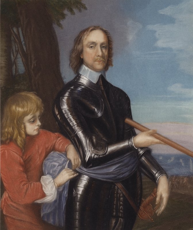 Oliver Cromwell (cor litho) de English School