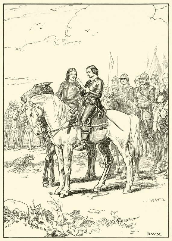 Oliver Cromwell (tinta no papel) de English School