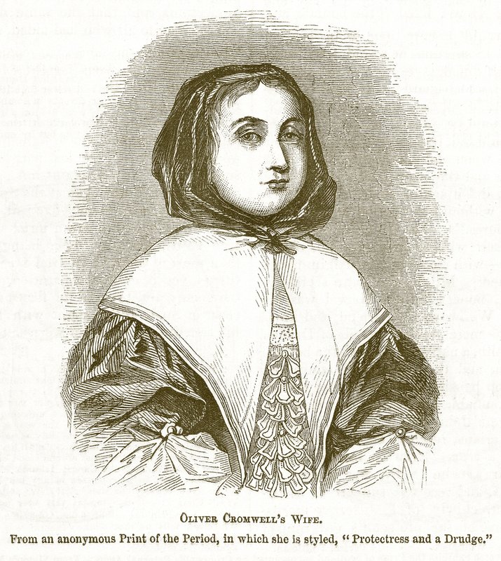 Oliver Cromwells esposa, ilustração da história pictórica da Inglaterra de English School