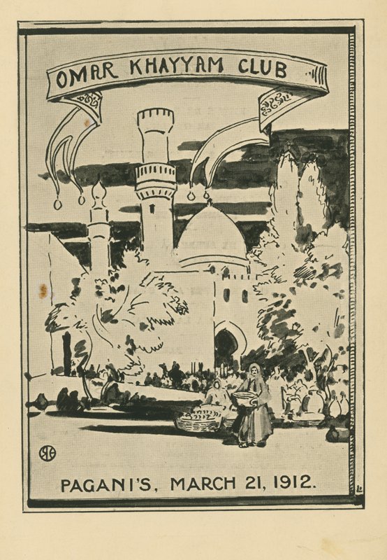 Omar Khayyam Club Dinner, 21 de março de 1912, no Restaurante Paganis de English School