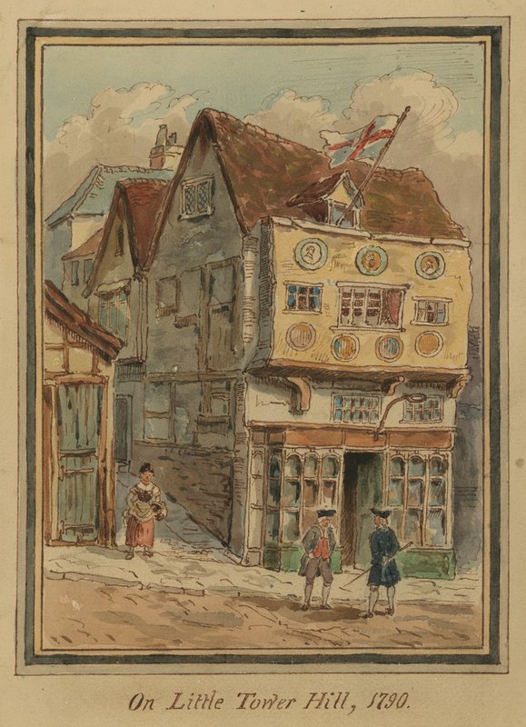 Em Little Tower Hill, Londres, 1790 de English School