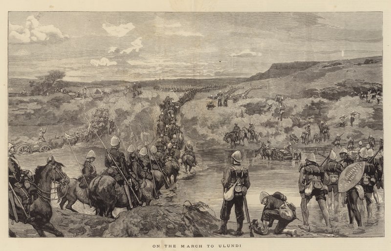 Na marcha para Ulundi (gravura) de English School