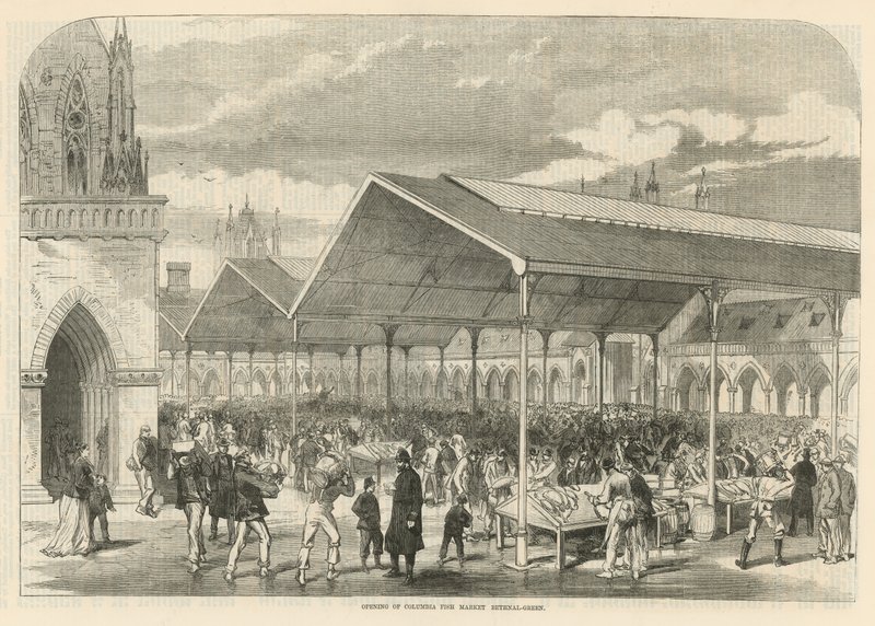 Abertura do Mercado de Peixe de Columbia em Bethnal Green de English School
