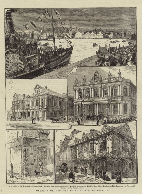 Abertura de Novos Edifícios Públicos em Ipswich (gravura) de English School