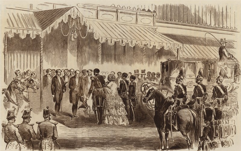 Abertura do Palácio de Cristal, a chegada de Sua Majestade, 1854 de English School