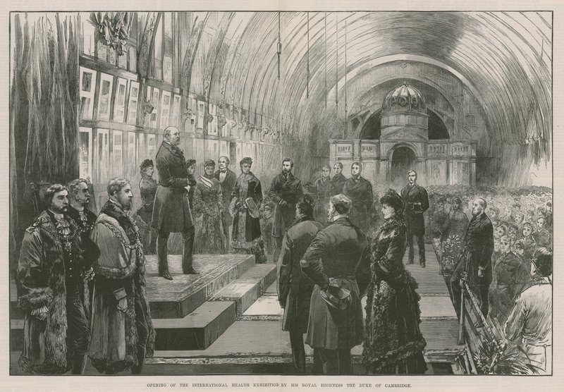 Abertura da Exposição Internacional de Saúde pelo Duque de Cambridge de English School
