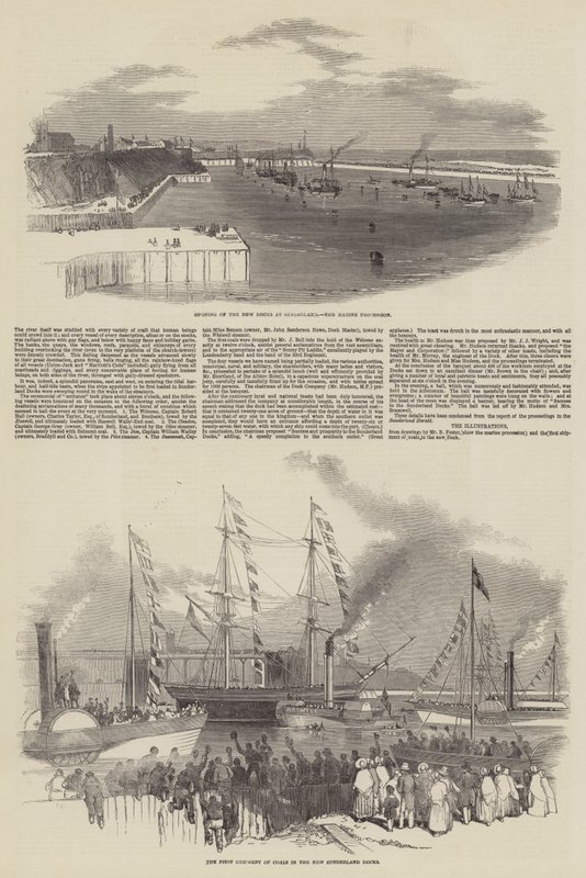 Abertura das Novas Docas em Sunderland (gravura) de English School