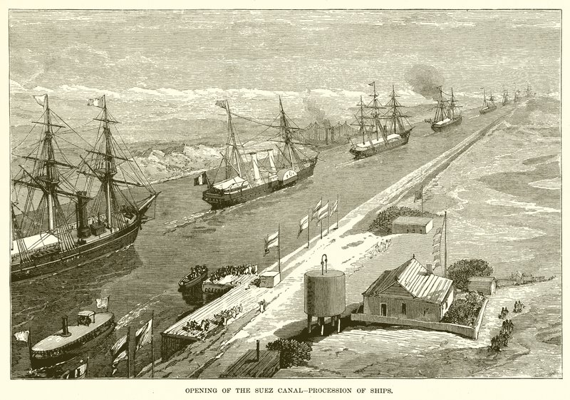 Abertura do Canal de Suez - Procissão de Navios de English School