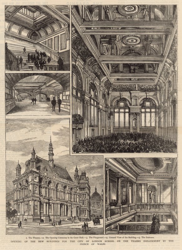 Abertura dos novos edifícios da City of London School de English School