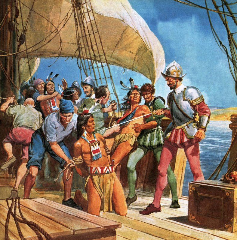 Operação Redskin. Em 1605, Sir Ferdinando Gorges partiu para os Estados Unidos e sequestrou cinco índios para que o presidente do Supremo Tribunal pudesse aprender mais sobre os nativos americanos. de English School