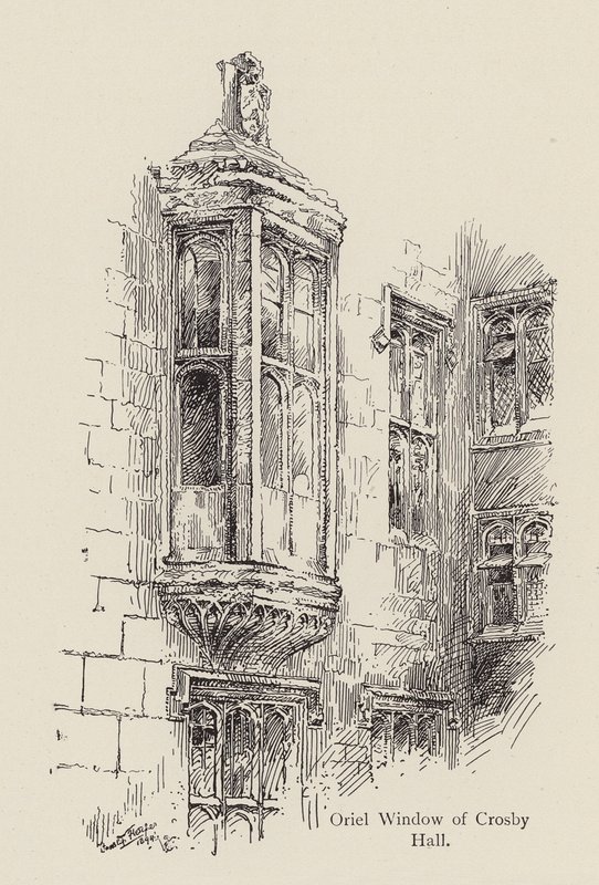Janela de Oriel de Crosby Hall, virada para Great St Helen