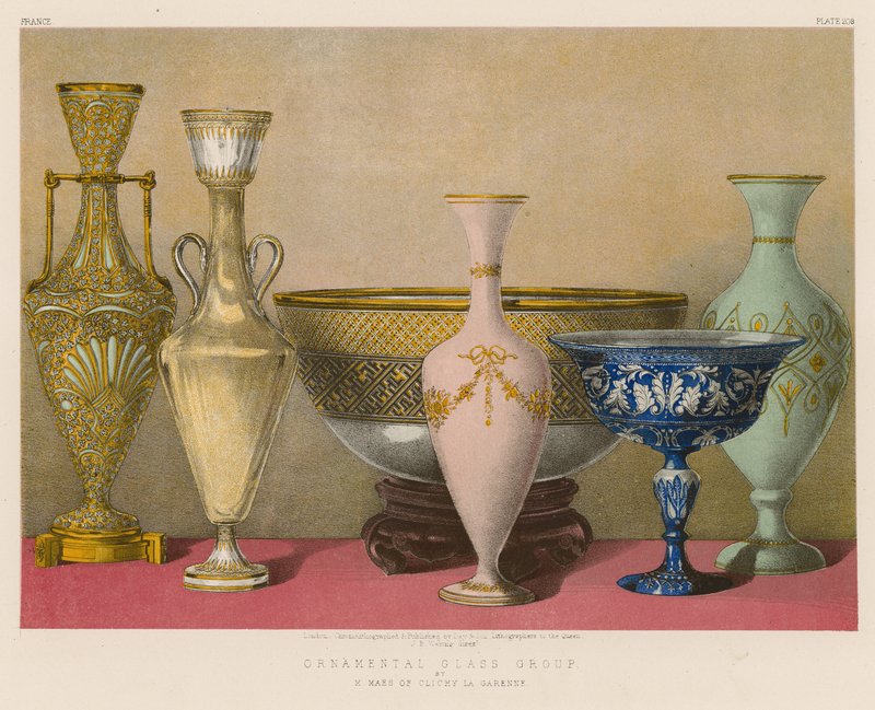 Ornamental Glass Group por M Maes de Clichy la Garenne de English School