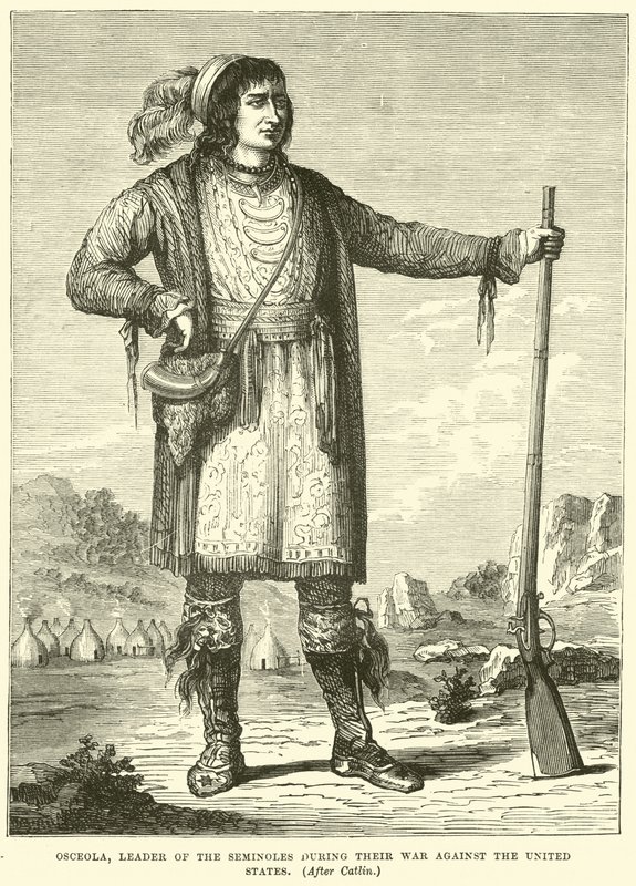 Osceola, líder dos seminoles durante a guerra contra os Estados Unidos de English School