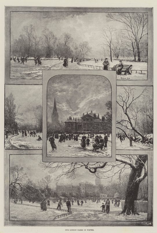Os nossos Parques de Londres no Inverno (litho) de English School