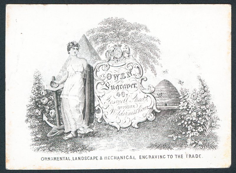Owen, gravador, cartão comercial de English School