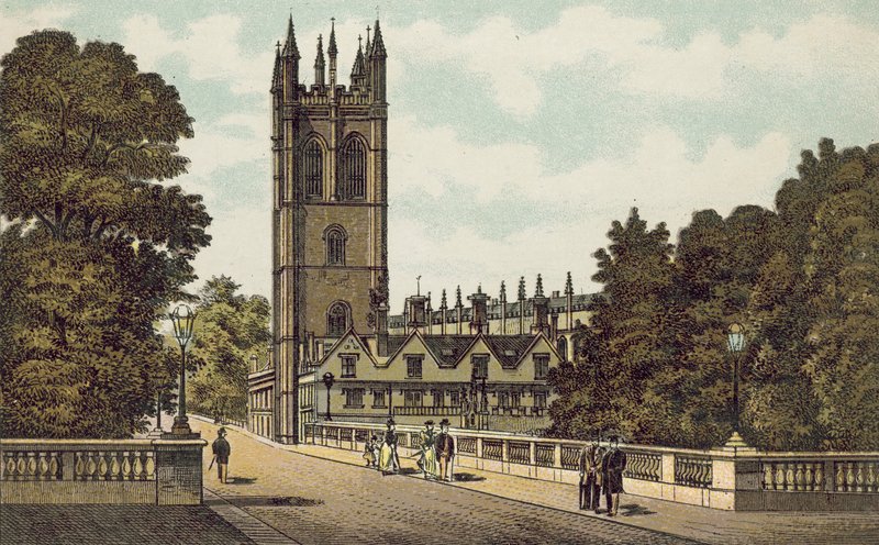 Oxford: Magdalen College (litografia a cores) de English School
