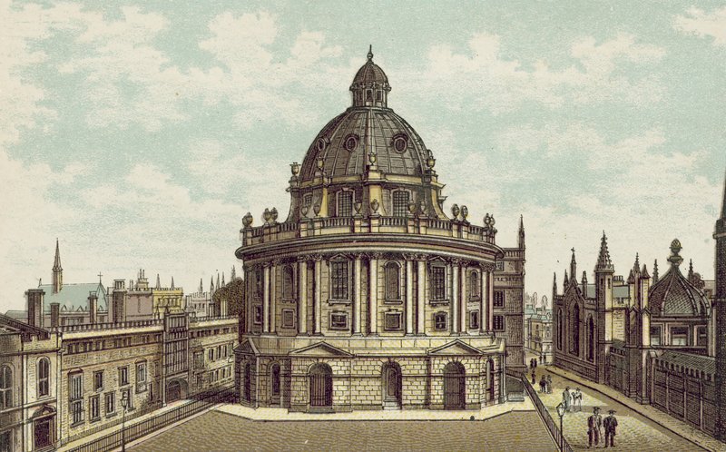 Oxford: Radcliffe Library (litografia a cores) de English School