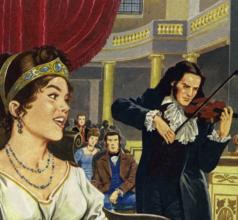 Paganini tornou-se maestro da corte em Lucca e compôs a sonata Napoleão de English School