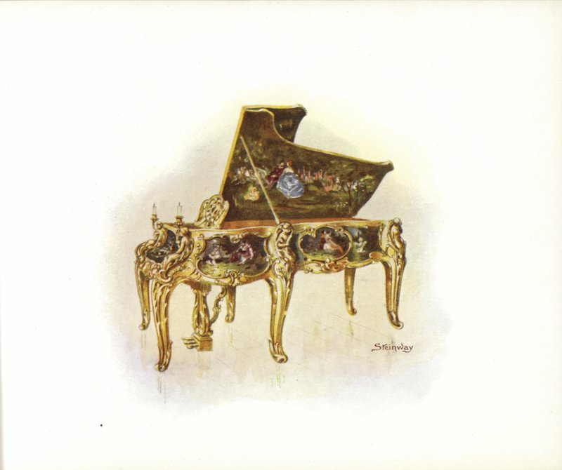 Página do Catálogo de Arte Steinway & Sons Art Catalogue (cor litho) de English School