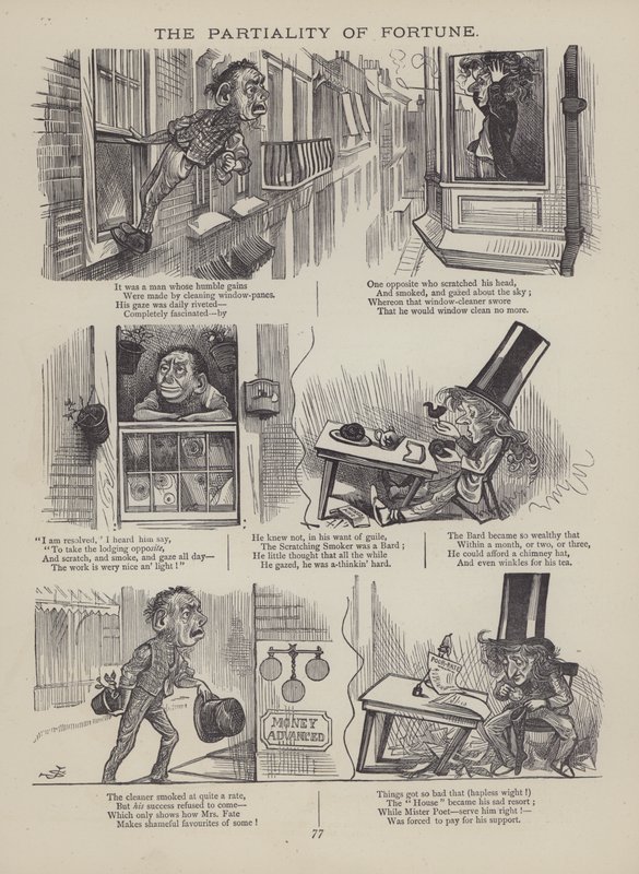 Página de The British Working Man or One Who Does Not Believe In Him (gravura) de English School