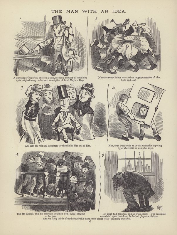 Página de The British Working Man or One Who Does Not Believe In Him (gravura) de English School