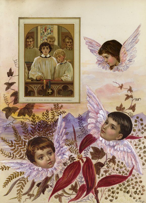 Página do final do livro de recortes vitoriano (multimídia) de English School