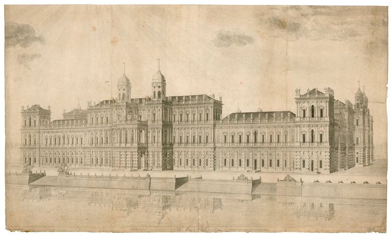 Palácio de Whitehall. Publicado 1748 de English School