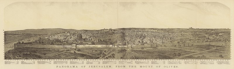 Panorama de Jerusalém do Monte das Oliveiras de English School