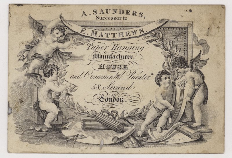 Stainers de papel, A Saunders, cartão comercial de English School