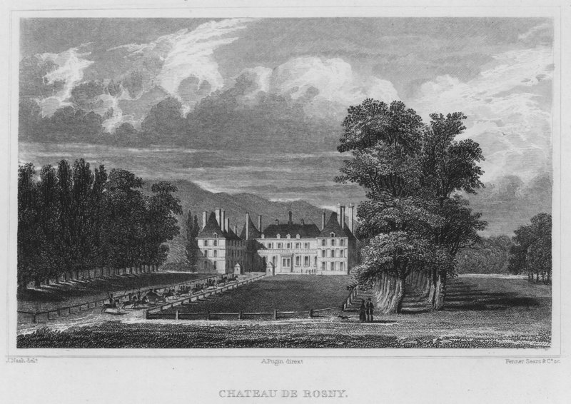 Paris, Chateau De Rosny (gravura) de English School