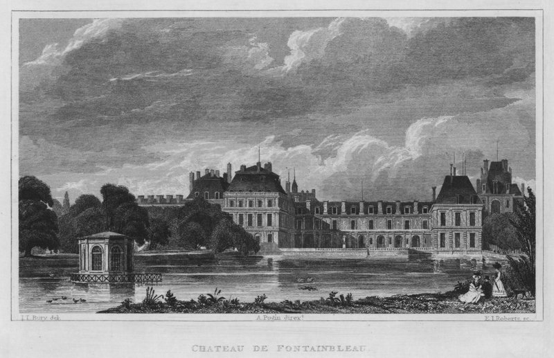 Paris, Chateu De Fontainbleau (gravura) de English School