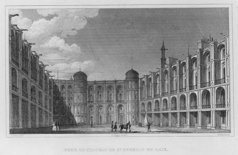 Paris, Cour Du Chateau De St Germain-En-Laie (gravura) de English School
