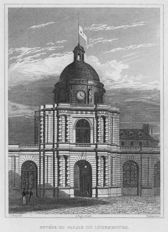 Paris, Entree Du Palais Du Luxembourg (gravura) de English School