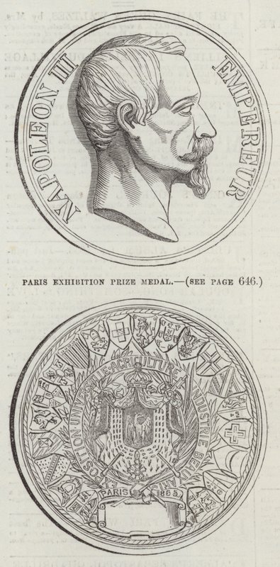 Medalha do Prémio de Exposição de Paris (gravura) de English School