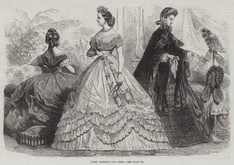 Paris Fashions para Abril (gravura) de English School