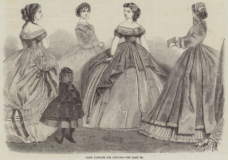 Paris Fashions para Janeiro (gravura) de English School