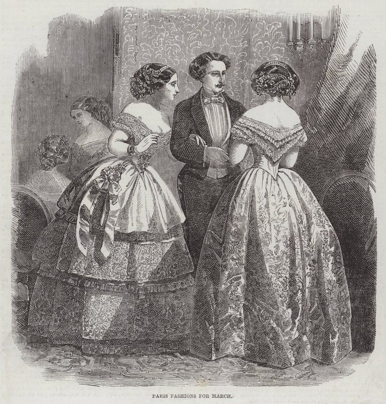 Paris Fashions for March (gravura) de English School