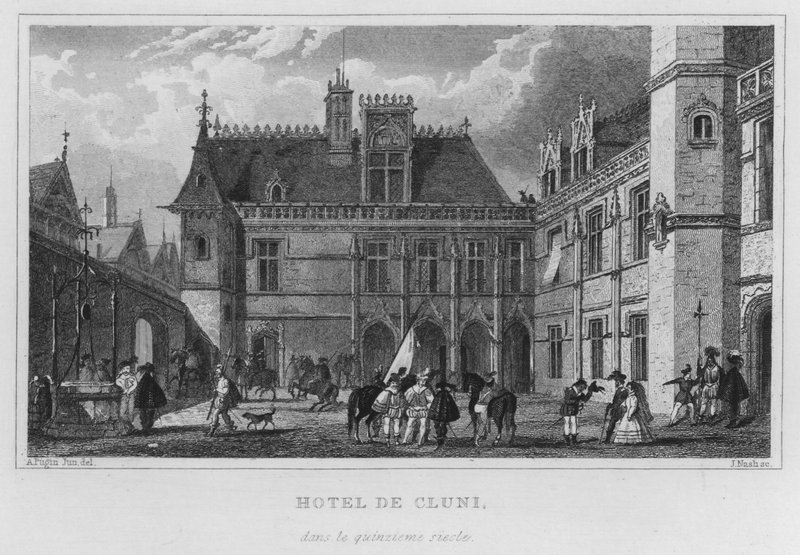 Paris, Hotel De Cluni, no século XV (gravura) de English School