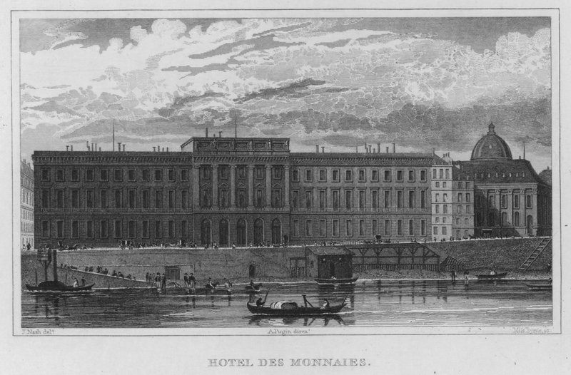 Paris, Hotel Des Monnaies (gravura) de English School