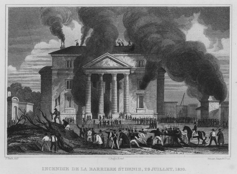 Paris, Incendie De La Barriere St Denis, 29 de Julho de 1830 (gravura) de English School