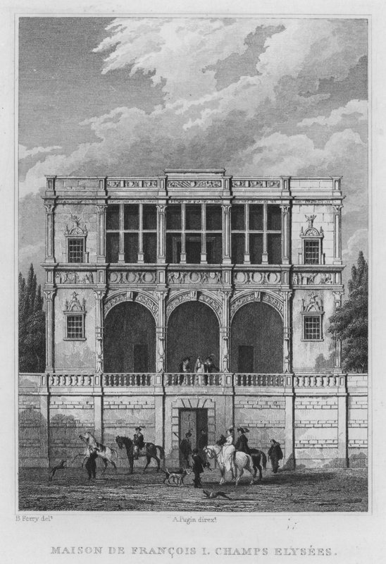 Paris, Maison De Francois I, Champs Elysees (gravura) de English School