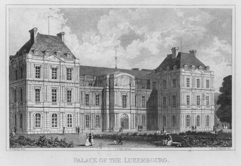 Paris, Palácio do Luxemburgo (gravura) de English School