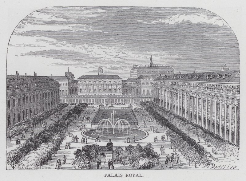 Paris, Palais Royal (gravura) de English School