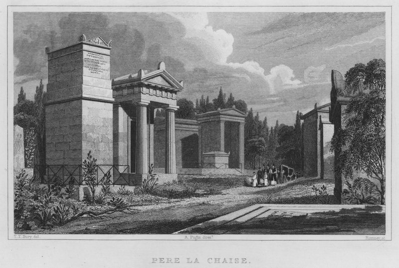 Paris, Pere La Chaise (gravura) de English School