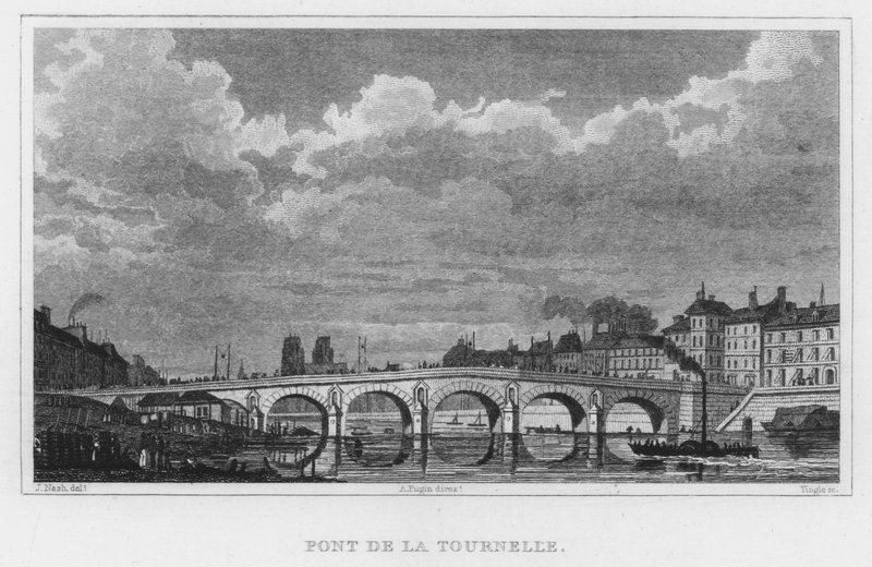 Paris, Pont De La Tournelle (gravura) de English School